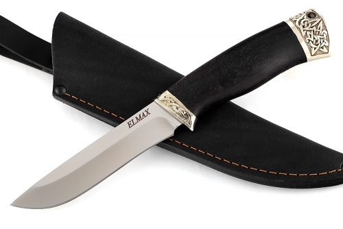 Нож Соболь (порошковая сталь Elmax, чёрный граб - мельхиор) распродажа 
