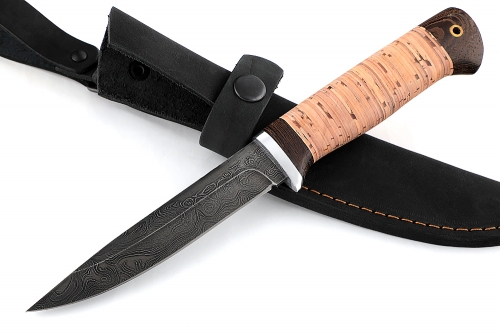 Нож Пантера (дамаск, береста) распродажа 