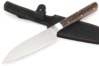 Кухонный нож Сантоку средний кованая сталь 95x18 рукоять венге цельнометаллический