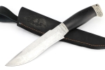 Нож Викинг (дамаск нержавеющий, чёрный граб - мельхиор) - Нож Викинг (дамаск нержавеющий, чёрный граб - мельхиор)