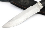 Нож Викинг (дамаск нержавеющий, чёрный граб - мельхиор) - Нож Викинг (дамаск нержавеющий, чёрный граб - мельхиор)