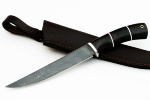 Нож Филейный средний (дамаск, чёрный граб) - Нож Филейный средний (дамаск, чёрный граб)