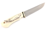 Нож Осётр порошковая сталь М390, элфорин (скримшоу), формованные ножны - Нож Осётр порошковая сталь М390, элфорин (скримшоу), формованные ножны