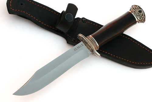 Нож Гладиатор (порошковая сталь Elmax, чёрный граб - мельхиор) 