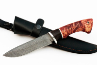 Нож Скат (дамаск, карельская берёза)