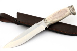 Нож Викинг (порошковая сталь Elmax, рог лося - мельхиор), резьба ручной работы - Нож Викинг (порошковая сталь Elmax, рог лося - мельхиор), резьба ручной работы