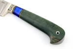 Нож Узбек-3 (К340, зелёная карельская берёза, проставка акрил синий, мельхиор) формованные ножны - Нож Узбек-3 (К340, зелёная карельская берёза, проставка акрил синий, мельхиор) формованные ножны