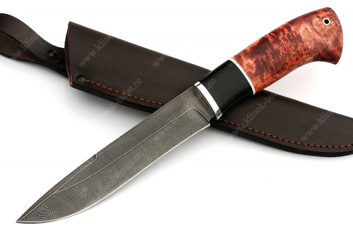 Нож Таран (дамаск, карельская берёза) 