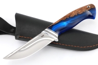 Нож Барсук (х12МФ-долы, гибрид карельская берёза, акрил синий)