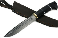 Нож Таран (дамаск-долы, чёрный граб)