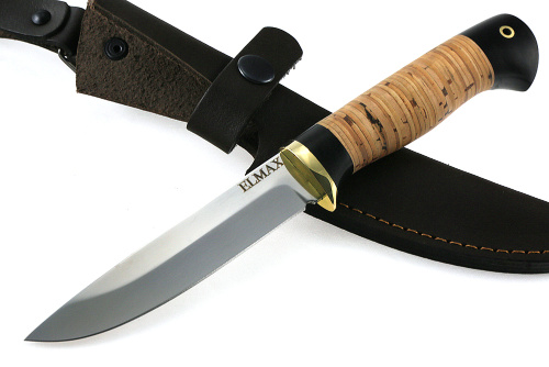Нож Пантера (порошковая сталь Elmax, береста) 