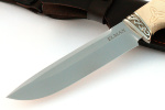 Нож Скат (порошковая сталь Elmax, рог лося - мельхиор), резьба ручной работы - Нож Скат (порошковая сталь Elmax, рог лося - мельхиор), резьба ручной работы