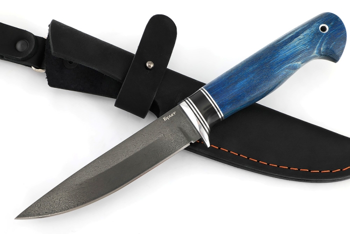 Нож Пантера (булат, карельская берёза синяя)