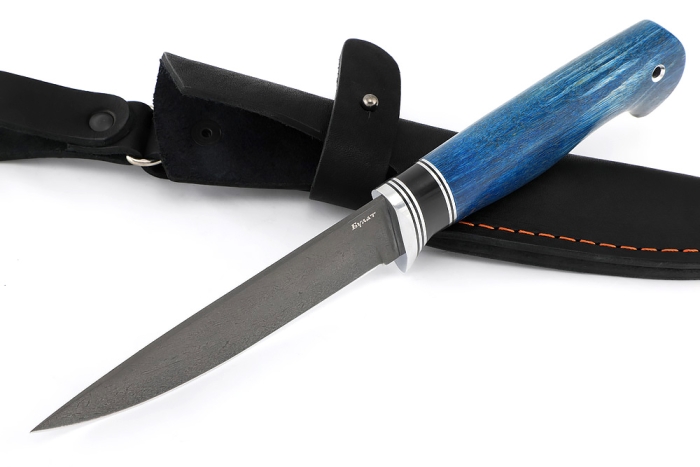 Нож Пантера (булат, карельская берёза синяя)