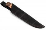 Нож Судак малый (К340, рукоять береста) - Погружные ножны из натуральной кожи