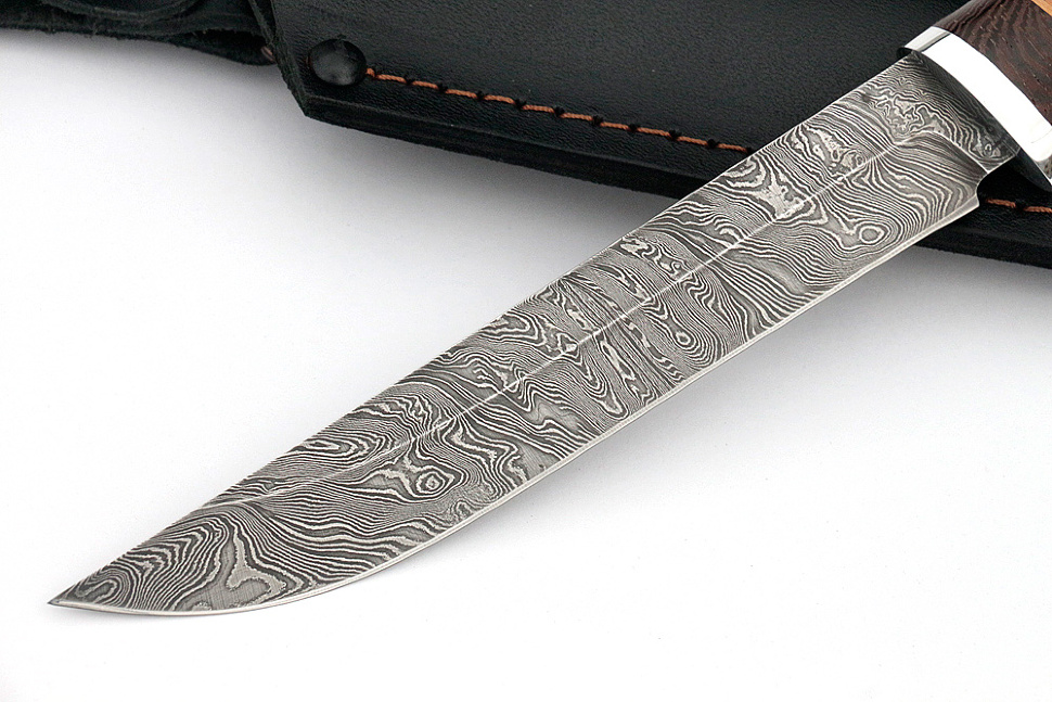 Нож Зубатка-2 (дамаск, береста)