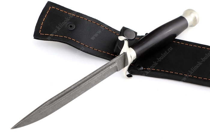 Нож Классика (К340, чёрный граб - мельхиор)