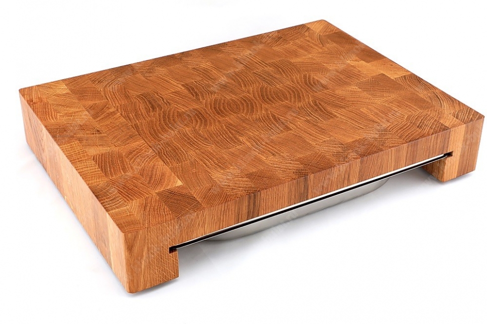 Торцевая разделочная доска средняя с гастроёмкостью (300х400х70 мм)