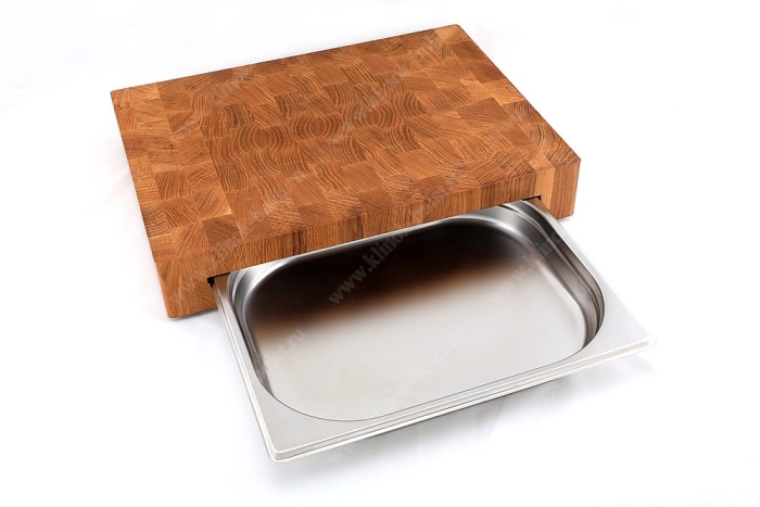 Торцевая разделочная доска средняя с гастроёмкостью (300х400х70 мм)
