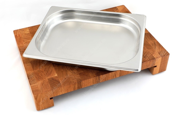 Торцевая разделочная доска средняя с гастроёмкостью (300х400х70 мм)