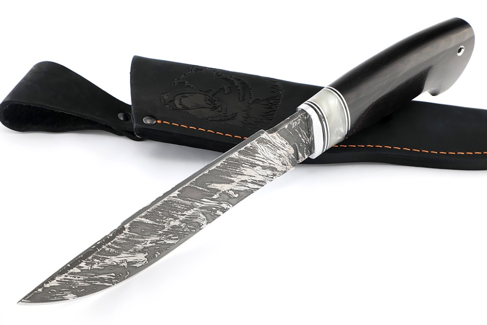 Нож Викинг (D2, акрил, чёрный граб)