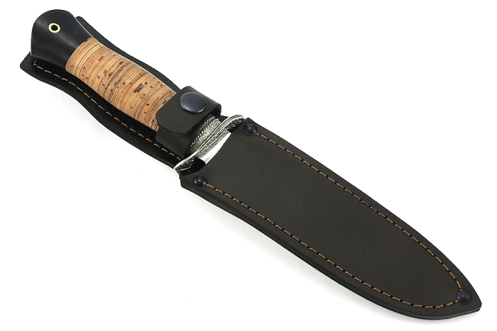 Нож Гладиатор (порошковая сталь Elmax, береста - мельхиор)