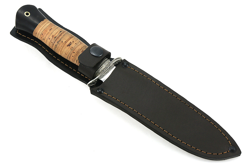 Нож Гладиатор (порошковая сталь Elmax, береста - мельхиор)