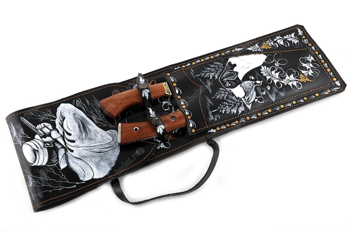 Шашлычница чёрная (простые шампура), ручная художественная роспись