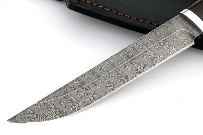 Нож Зубатка-2 (дамаск, чёрный граб)