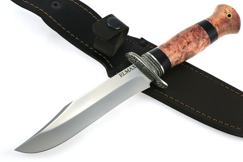 Нож Гладиатор (порошковая сталь Elmax, карельская береза-мельхиор)