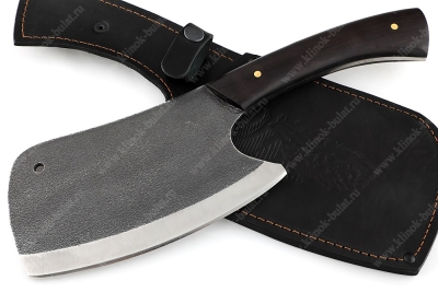 Топорик охотничий (сталь 95х18 со следами ковки, рукоять - чёрный граб) цельнометаллический 