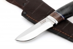 Нож Соболёк (х12МФ, рукоять наборная кожа, венге, фибра) - Клинок ножа Соболёк из стали х12мф фото