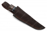 Нож Соболёк (х12МФ, рукоять наборная кожа, венге, фибра) - Ножны из натуральной кожи для охотничьего ножа фото