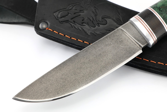 Нож Рысь (ХВ5-Алмазка, черный граб, карельская береза зеленая)