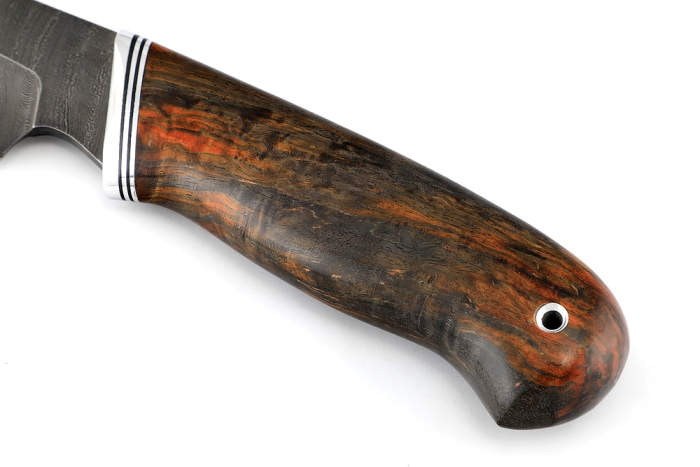 Нож Потрошитель (дамаск, карельская береза)