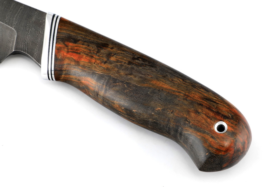 Нож Потрошитель (дамаск, карельская береза)