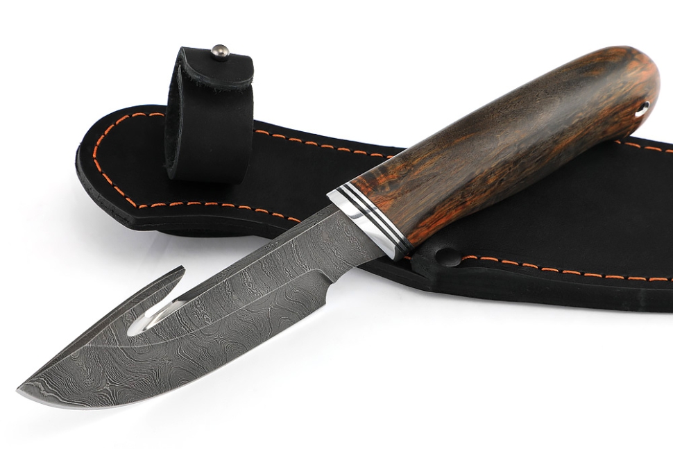 Нож Потрошитель (дамаск, карельская береза)