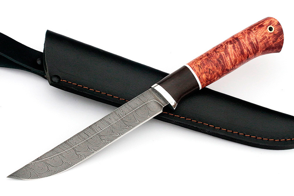 Нож Зубатка-2 (дамаск, карельская берёза)