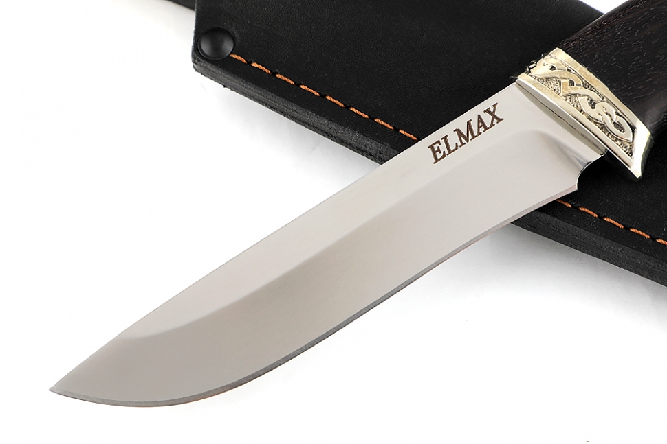 Нож Соболь (порошковая сталь Elmax, чёрный граб - мельхиор) распродажа
