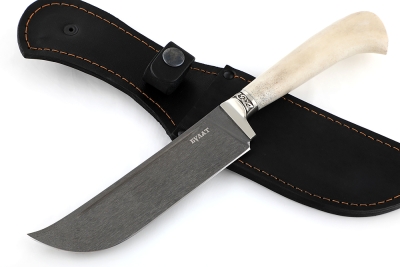 Нож Узбек-2 (булат, рог лося - мельхиор)