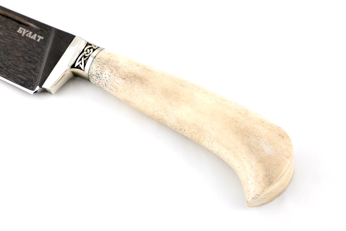 Нож Узбек-2 (булат, рог лося - мельхиор)