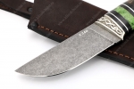 Нож Барсук (К340, рукоять венге, вставка акрил, больстер мельхиор) - Шкуросъёмный нож