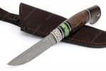 Нож Барсук (К340, рукоять венге, вставка акрил, больстер мельхиор) - Охотничий нож