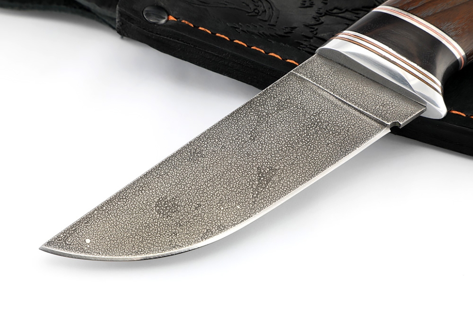 Нож Барсук (ХВ5-Алмазка, ясень термоциклированный, вставка черный граб)