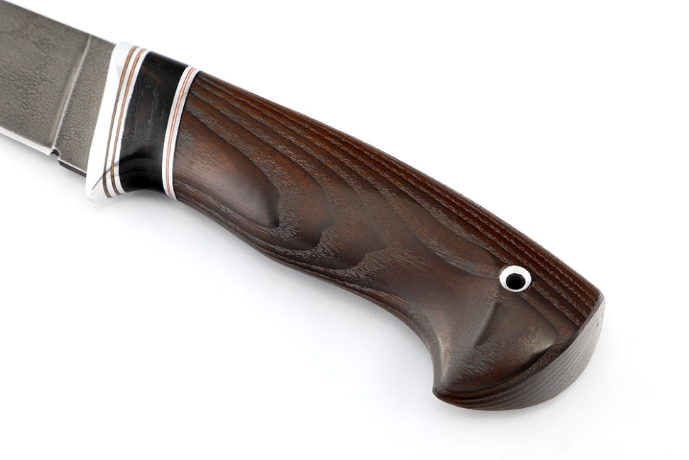 Нож Барсук (ХВ5-Алмазка, ясень термоциклированный, вставка черный граб)