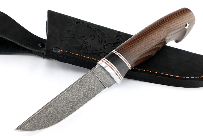 Нож Барсук (ХВ5-Алмазка, ясень термоциклированный, вставка черный граб)