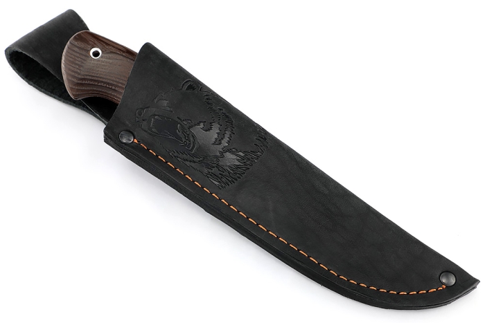 Нож Барсук (ХВ5-Алмазка, ясень термоциклированный, вставка черный граб)