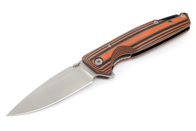 Нож складной Турист S390 рукоять G10 черно-оранжевая