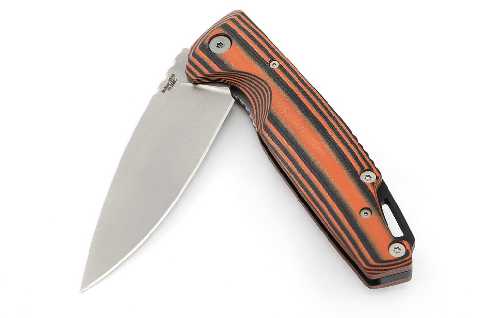 Нож складной Турист S390 рукоять G10 черно-оранжевая