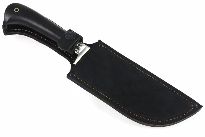 Нож Узбек-2 (порошковая сталь ELMAX, чёрный граб) - всадной монтаж